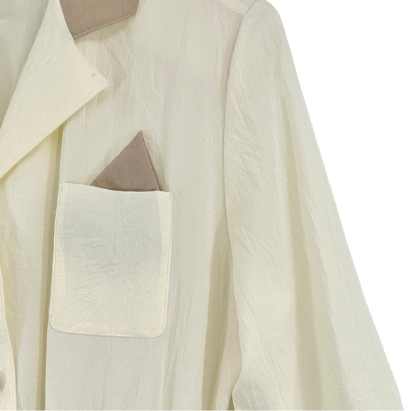 Designer Vintage Willi of California Cream Black Short Sleeve Midi Maxi Dress - Picture 4 of 6